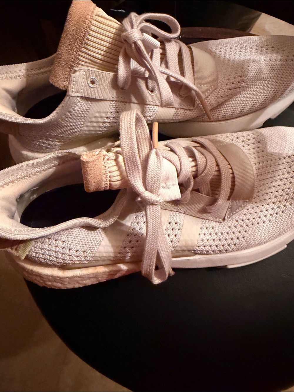 Women’s Lightweight Knit Lace-Up Sneakers — Blush

Adidas size 10
